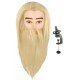 Cap Manechin Barbat cu Barba Par Blond - 50cm + Suport