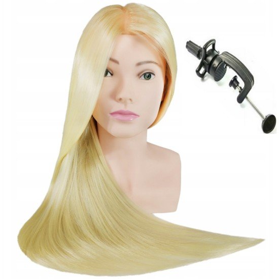 Cap Manechin cu Bust si Par Blond Platinum Lung 70cm + Suport