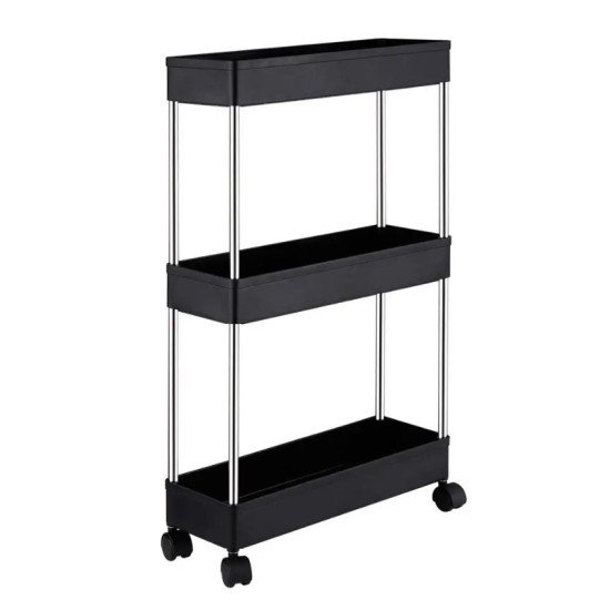 Carucior baie Organizator cu rafturi si Roti 15x40x60cm